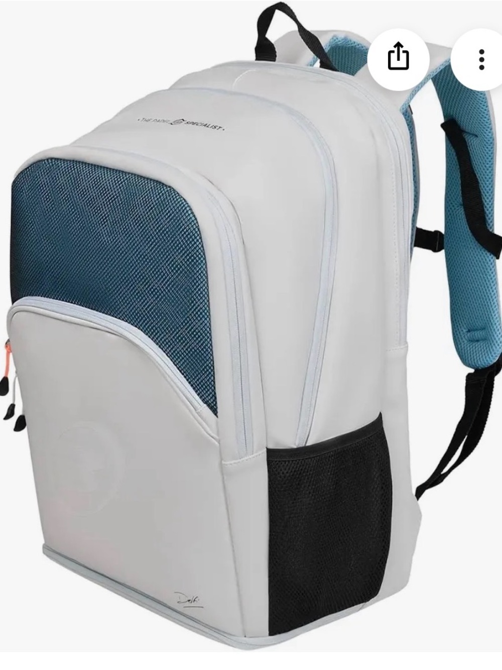 Bullpadel white & Blue Padel Backpack with Padded Straps.Padel racket carrier